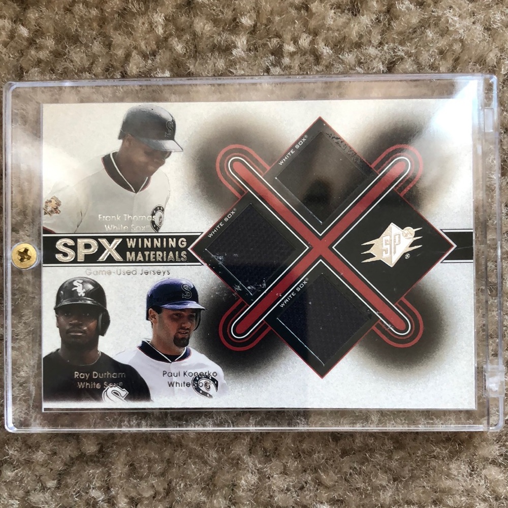 2001 upper deck SPX winning materials game used - Frank Thomas/Durham/Konerko